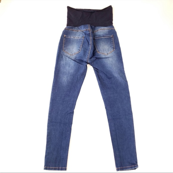 Angel Kiss Maternity Jeans M High Rise Skinny-Stretchy Comfort Panel Belly Band - Picture 9 of 17